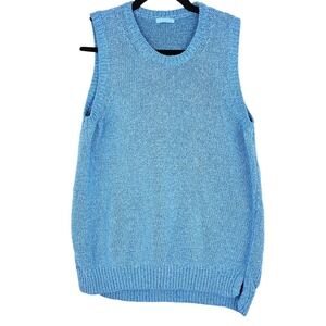 McLaughlin Sleeveless Knit Sweater Vest Blue Size Large